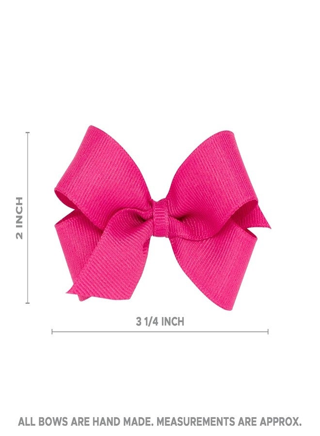 Wee Ones Girls Holiday-themed Pink Santa Printed Grosgrain Hair Bow, Pink Santa, Mini - Image 5